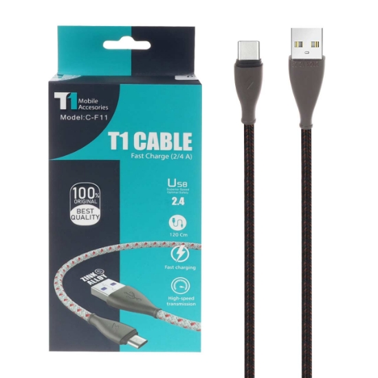 کابل تبدیل USB به USB-C تی وان مدل C-F11 طول 1.2 متر