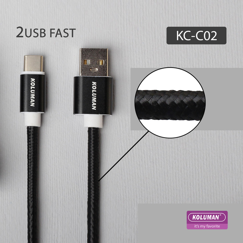 قیمت و خرید شارژر فندکی 20 وات کلومن مدل KC - C02 به همراه کابل تبدیل USB-Cو MICROUSB
