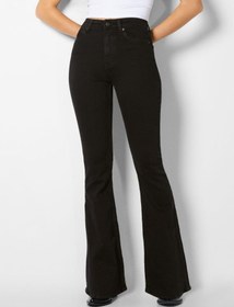 خرید و قیمت شلوار جین زنانه مدل بوت کات کد 17007 رنگ مشکی - ۴۲ | ترب