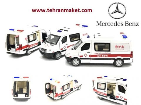 ماشین فلزی آمبولانس بنز اورژانس پنج دربازشو متوسط 1/28 چراغدار و موزیکالMercedes-Benz Vito Emergency Ambulance CHIMEI Diecast Model Car – تهران ماکت