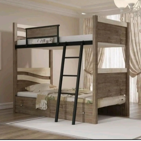خرید و قیمت تخت خواب دو طبقه مدل آریا با کشو،بدون تشک(ارسال پس کرایه) | ترب