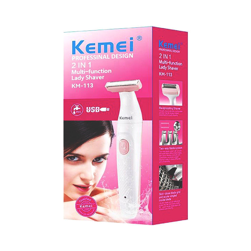 ماشین اصلاح موی بدن بانوان کیمی مدل Kemei KM-113 - فروشگاه لیان کلاسیک |Lian Classic