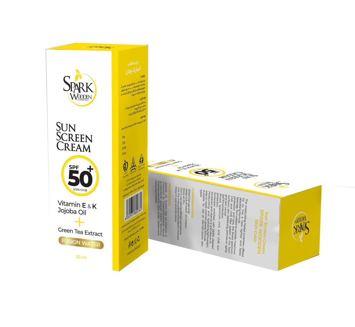 کرم ضد آفتاب رنگ پوست SPF50 اسپارک وودن حجم 50 میلی لیتر | گالری۲۰ | لوازمآرایشی و بهداشتی