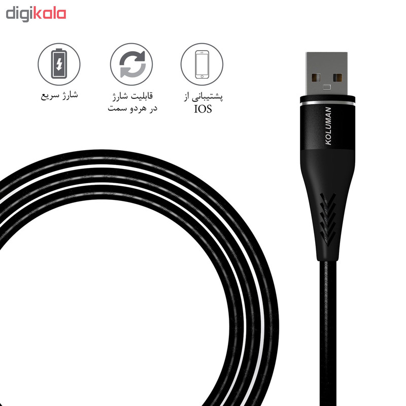 قیمت و خرید کابل تبدیل USB به لایتنینگ/microUSB/USB-C کلومن مدل KD-24 طول1.2 متر
