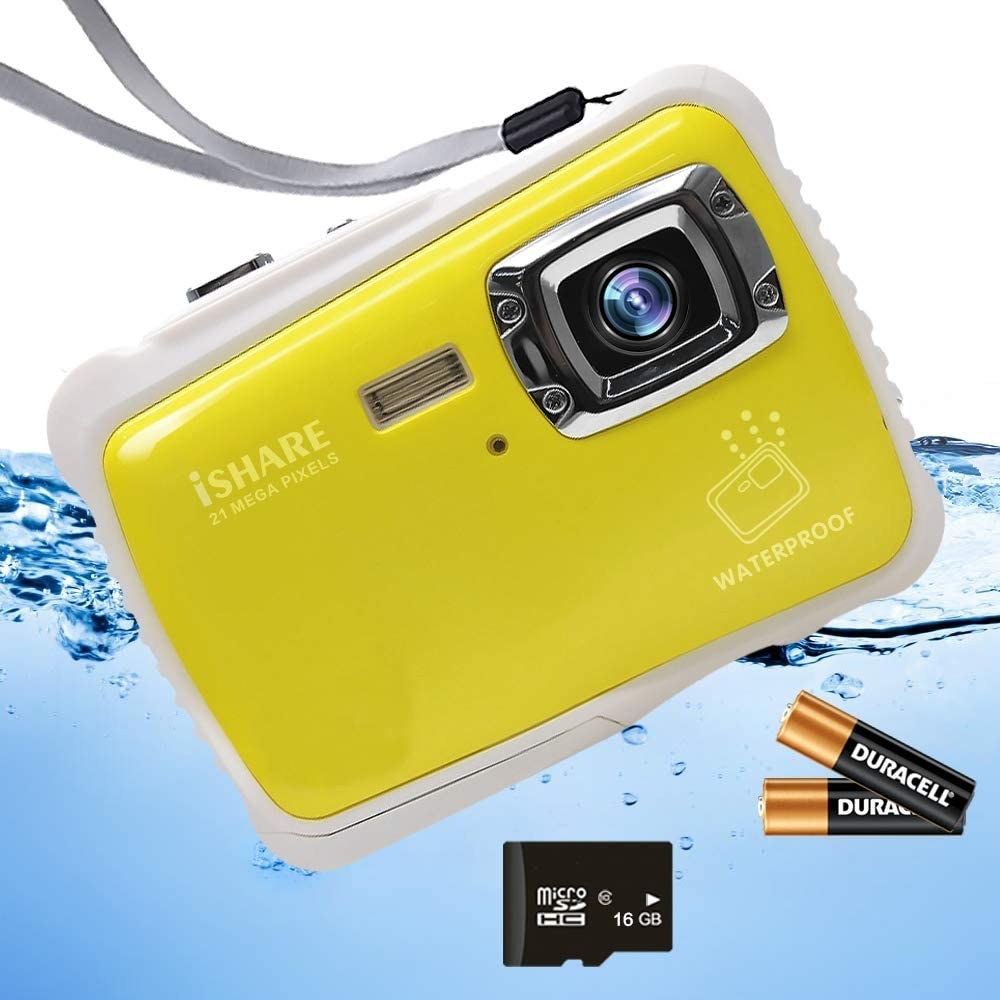 خرید و قیمت دوربین کودکان و نوجوانان ISHARE ، دوربین دیجیتال ضد آب 12MP1080P با LCD 2 اینچی ، بزرگنمایی دیجیتال 8X ، فلش و میکروفون برای پسراندختران (زرد)… | ترب