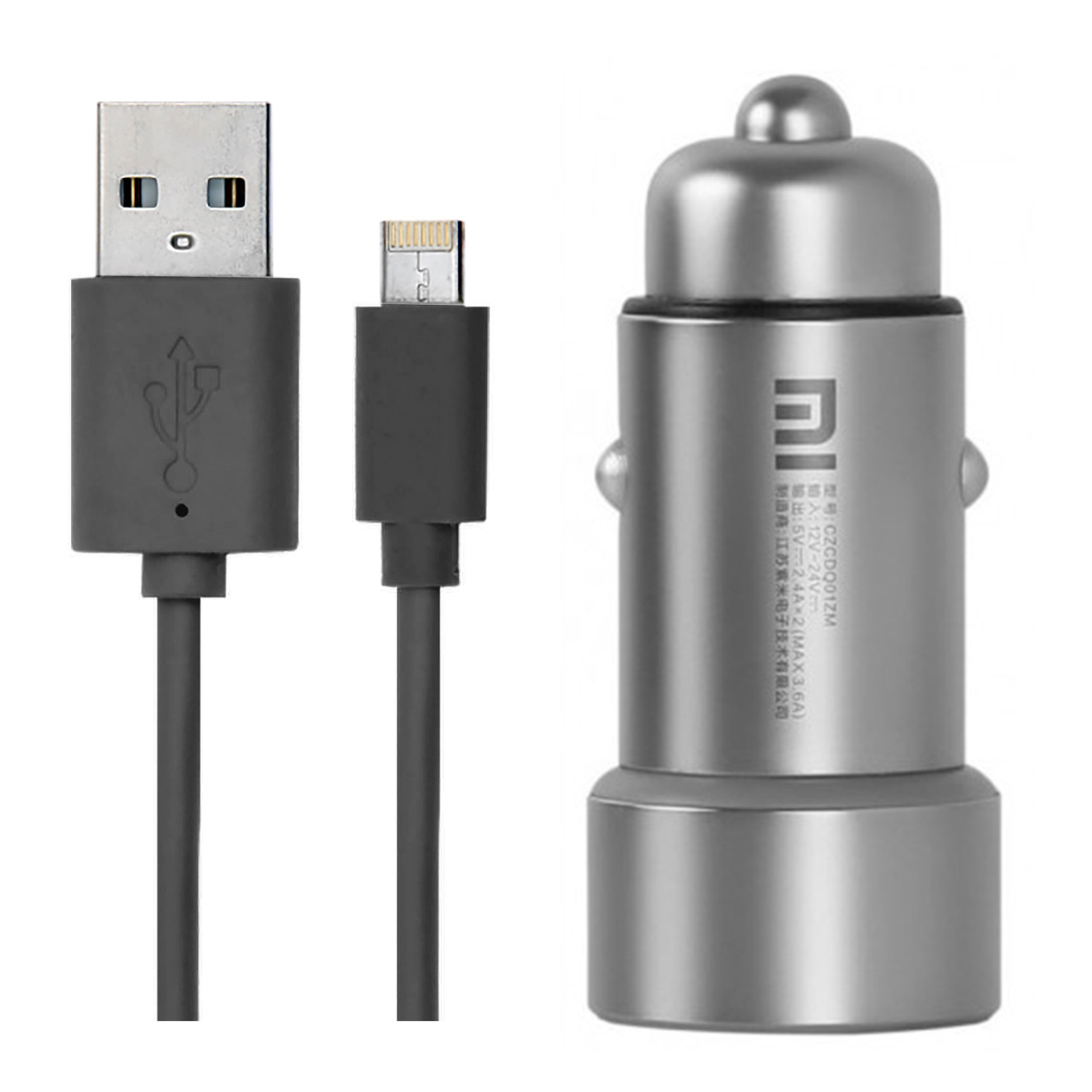 قیمت و خرید شارژر فندکی شیائومی مدل CZCDQ01ZM به همراه کابل تبدیل USB بهلایتنینگ/microUSB