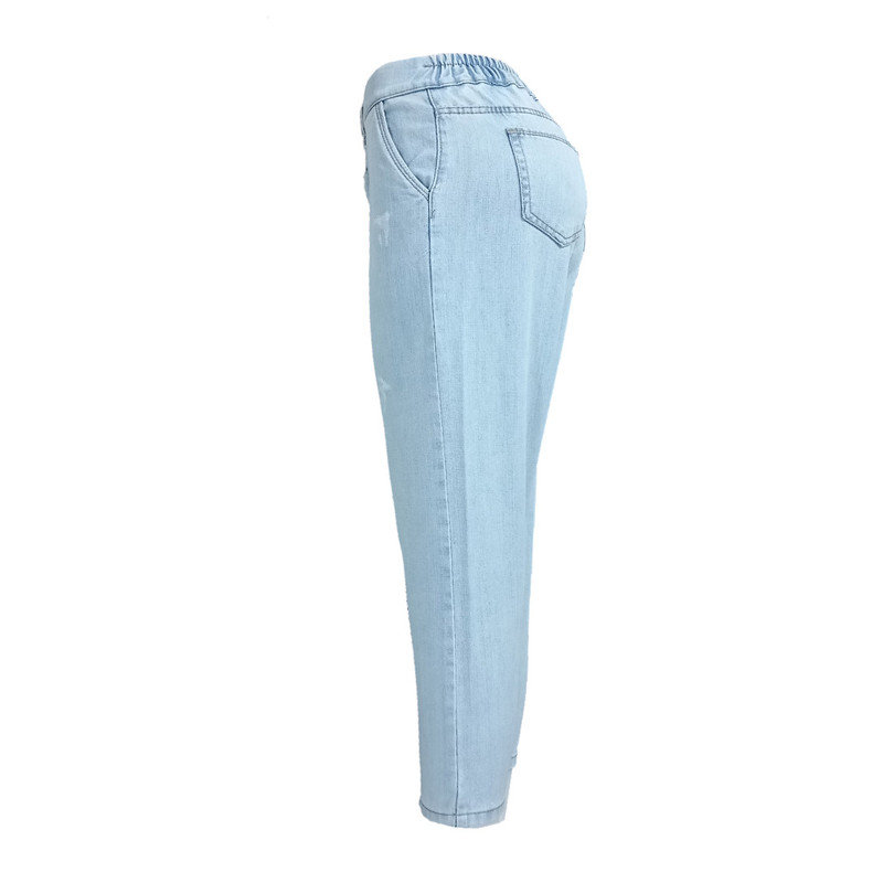 قیمت و خرید شلوار جین زنانه مدل مام فیت رنگ آبی یخی