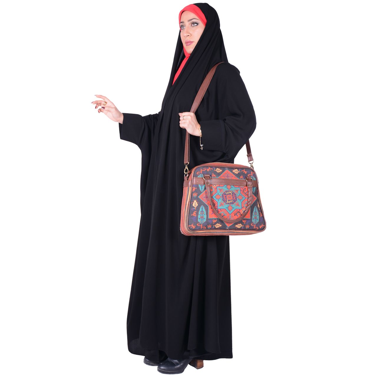 چادر دانشجویی شهر حجاب مدل مچدار کرپ حریرالاسود کد 8027 شهر حجاب |دیجی‌استایل