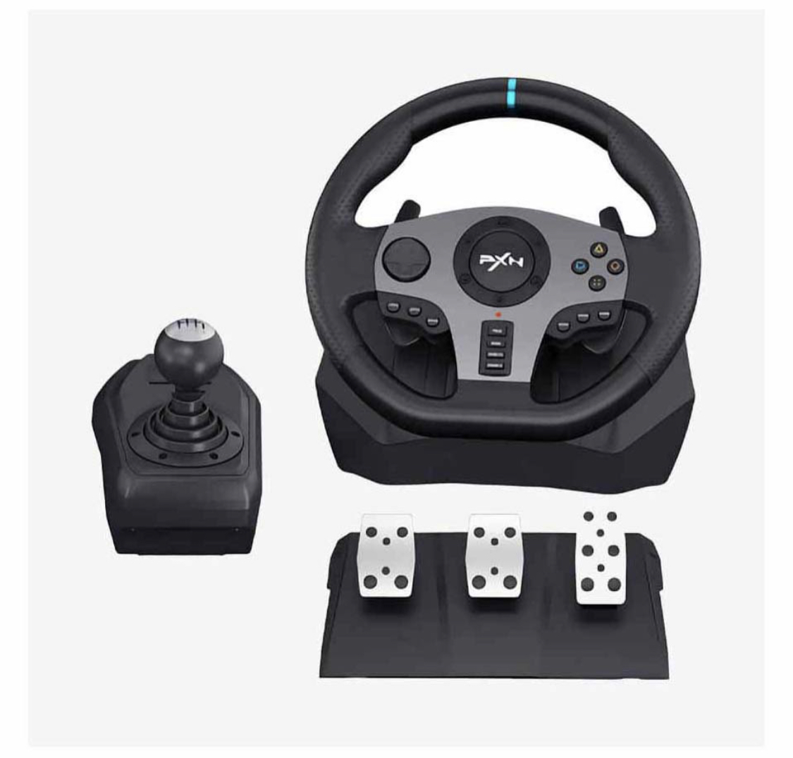 فرمان، دنده و پدال بازی PXN مدل V9 ا PXN V9 Race Steering Wheel With PedalsAnd Gear Shift ... | جلالی فر