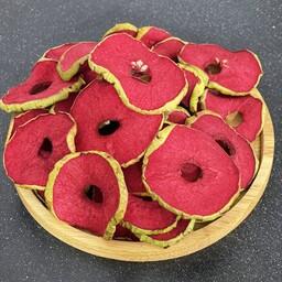 خرید و قیمت سیب خشک (قرمز) لبویی درجه یک تازه 200 گرمی محصول امسالروناس(میوه خشک سیب قرمز) رنگ شده با لبو از غرفه آجیل و خشکبار روناس (ارسالرایگان هم داریم)