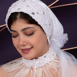 خرید و قیمت یقه حجاب مجلسی عروس