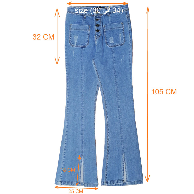 قیمت و خرید شلوار جین زنانه مدل بوت کات کد 17001 رنگ آبی روشن