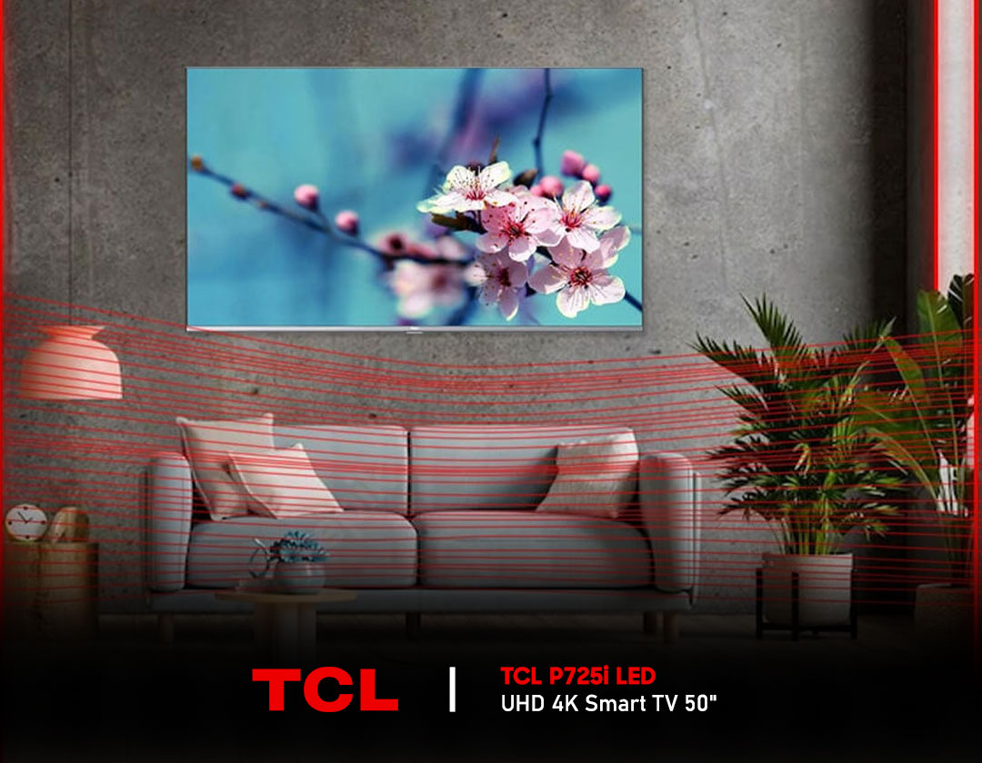 تلویزیون ال ای دی هوشمند تی سی ال مدل 50P725i سایز 50 اینچ LED UHD 4K TCLیزدکالا