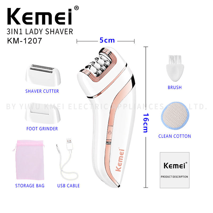 اپیلاتور کیمی مدل KM-1207 - فروشگاه اینترنتی ژینا کالا