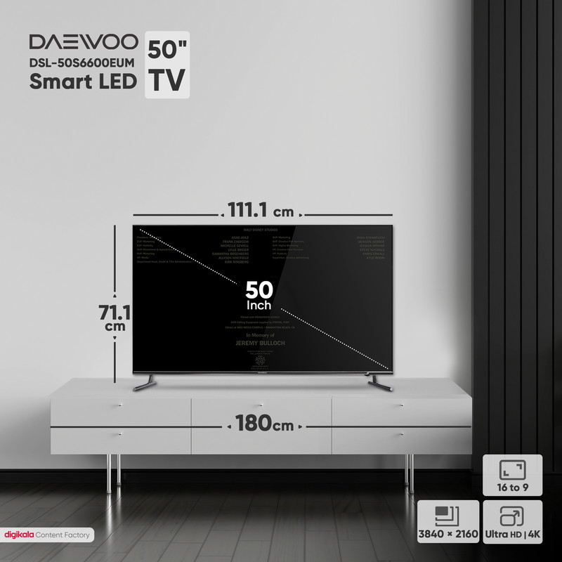 قیمت و خرید تلوزیون ال ای دی هوشمند دوو مدل DSL-50S6600EUM سایز 50 اینچ
