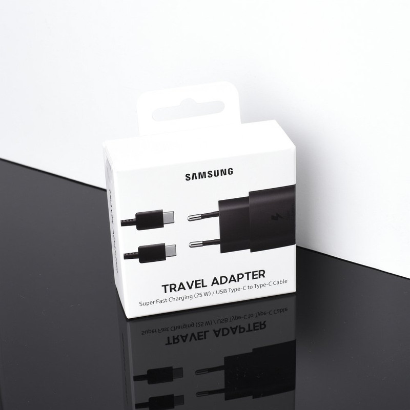 قیمت و خرید شارژر دیواری 25 وات سامسونگ مدل EP-TA800XBEGWW به همراه کابلتبدیل USB-C گارانتی ۶ ماه + مشخصات | پیندو