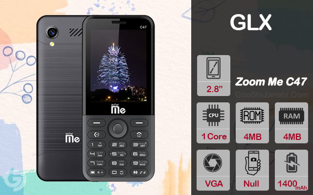 گوشی موبایل جی ال ایکس مدل Zoom Me C47 دو سیم کارت | گوشی جانبی