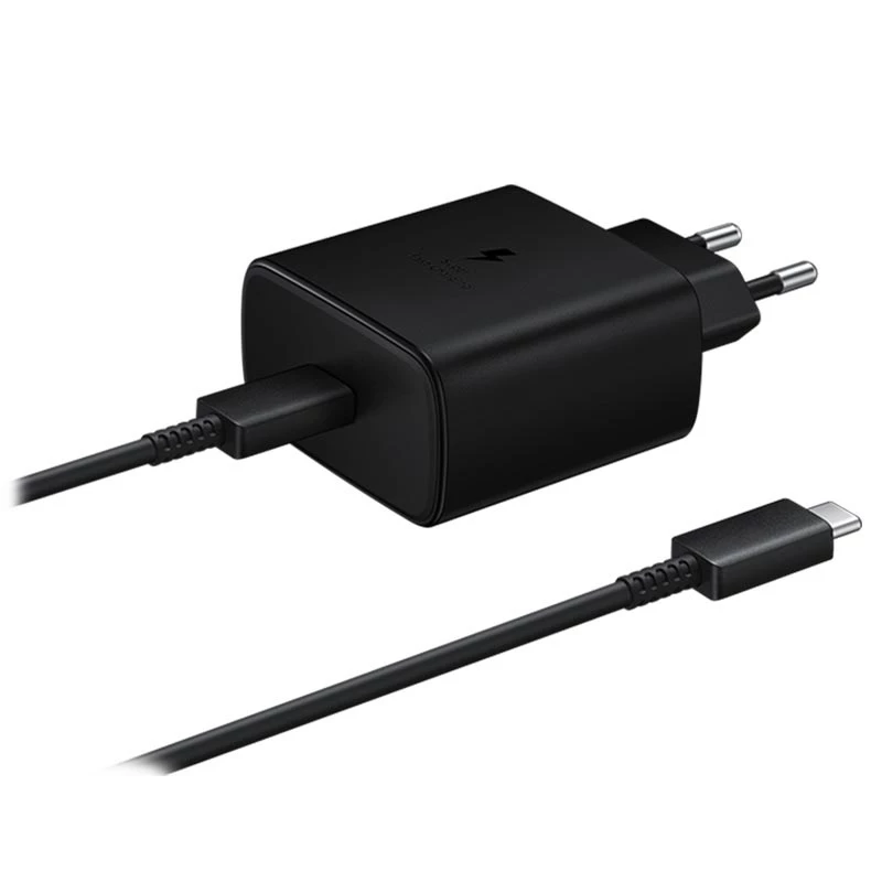 خرید و قیمت شارژر دیواری 45 وات سامسونگ مدل EP-TA845 به همراه کابل تبدیل USB -C