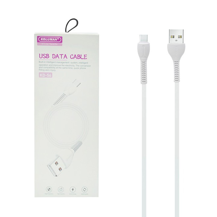 قیمت و خرید کابل تبدیل USB به USB-C کلومن مدل DK - 56 طول 1 متر