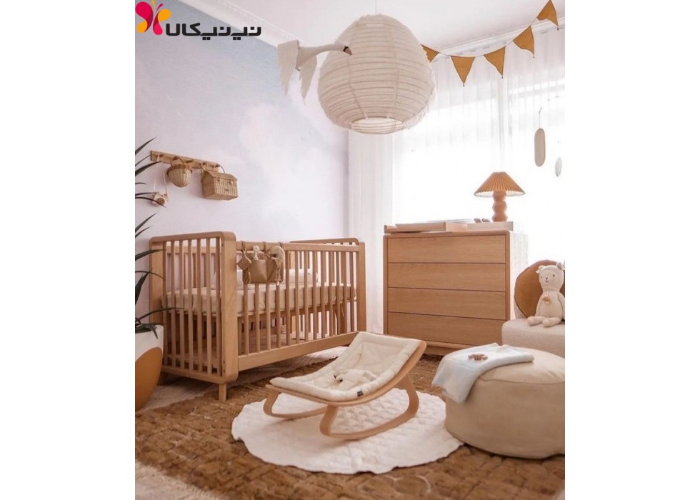 سرویس خواب چوبی نوزاد آمیساچوب مدل فونیکس | نی نی کالا