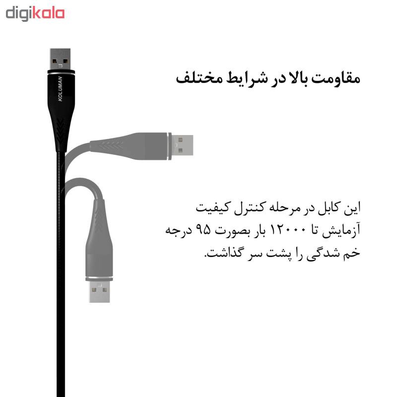 قیمت و خرید کابل تبدیل USB به MICROUSB / USB-C / لایتنینگ کلومن مدل DK - 24طول 1 متر