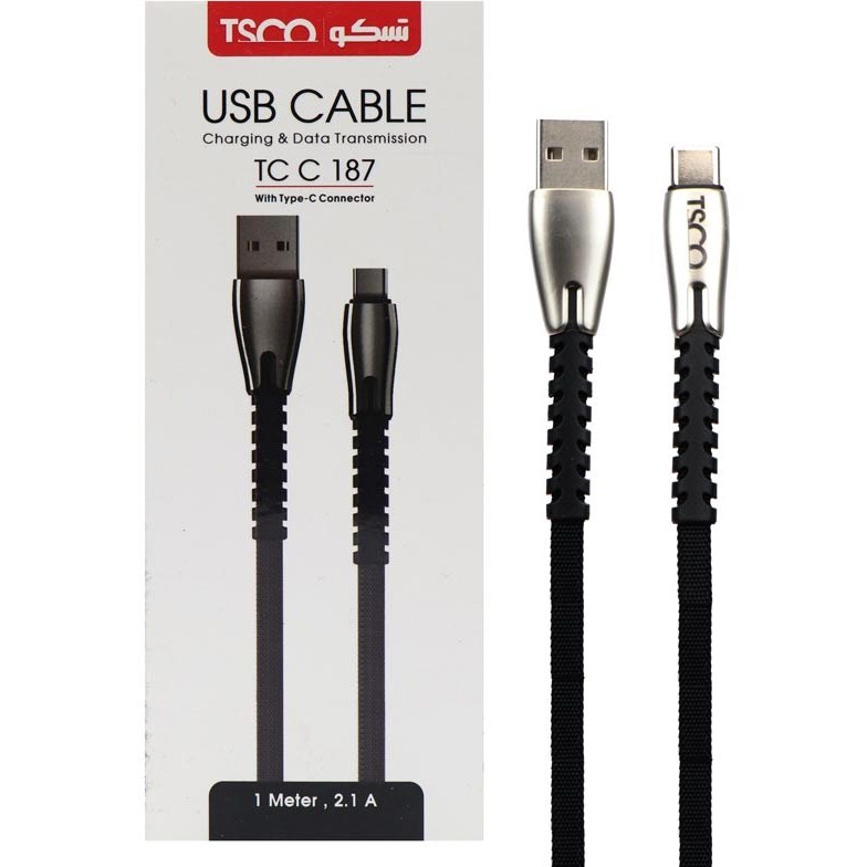 خرید و قیمت کابل تبدیل USB به Type-C تسکو مدل TC C187 طول 1 متر ا Tsco TCC187 USB To Type-C 1M | ترب