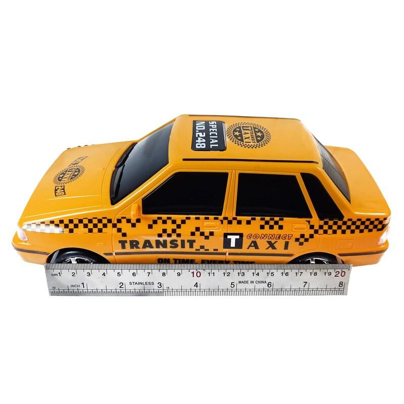 اسباب بازی ماشین پراید تاکسی زرد - قدرتی - شرکت دورج - مدل T80117 | کالندز