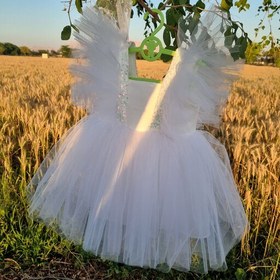خرید و قیمت لباس پرنسسی دخترانه رنگ سفید فوق العاده جذاب | ترب