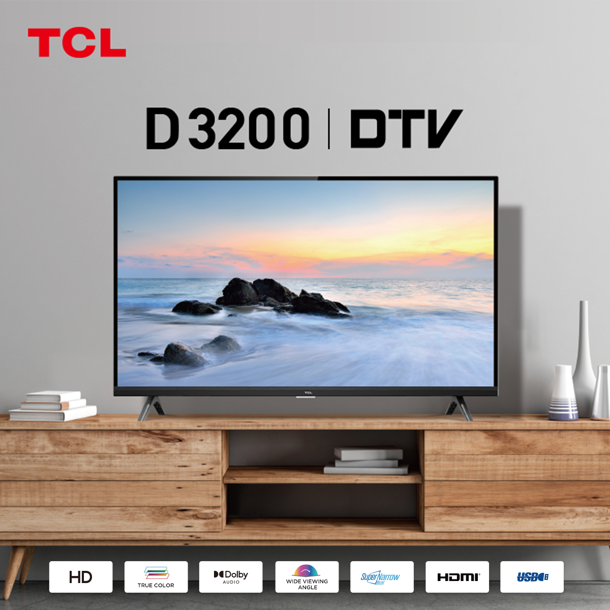 قیمت و خرید تلویزیون ال ای دی تی سی ال مدل 32D3200 سایز 32 اینچ
