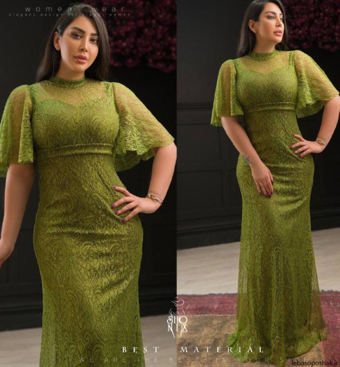لیست مدل لباس مجلسی پولکی سبز زنانه (جدید)