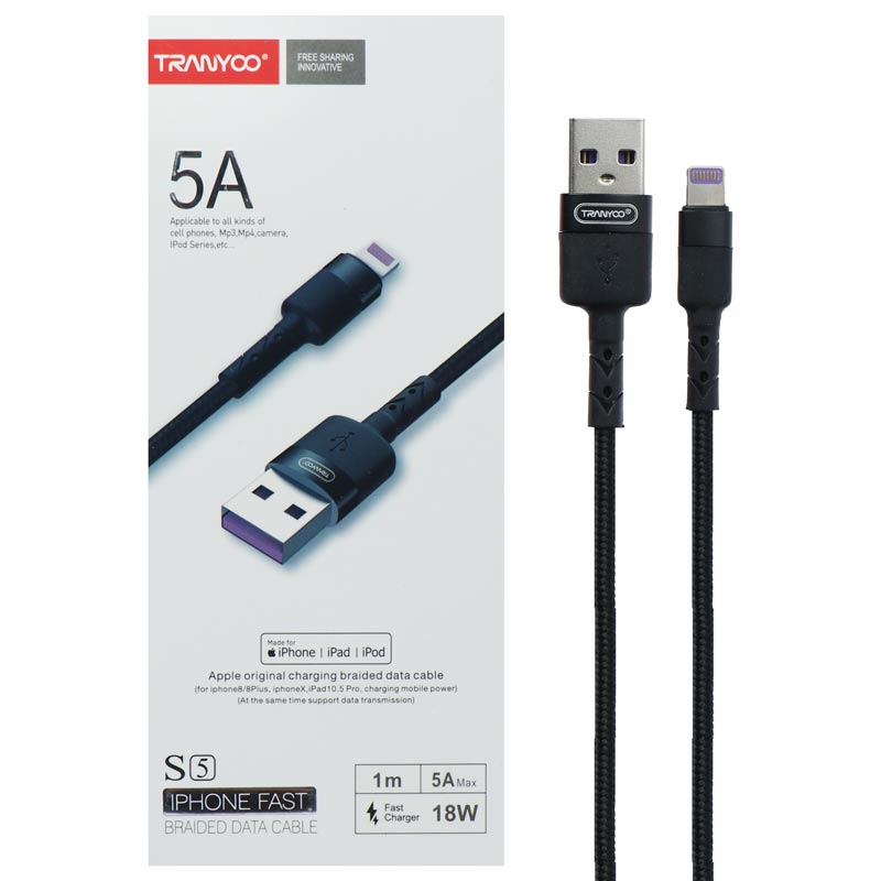 قیمت و خرید کابل تبدیل USB به لایتنینگ ترانیو مدل S5-I طول 1 متر | کرالسنتر | خرید اینترنتی موبایل و لوازم جانبی