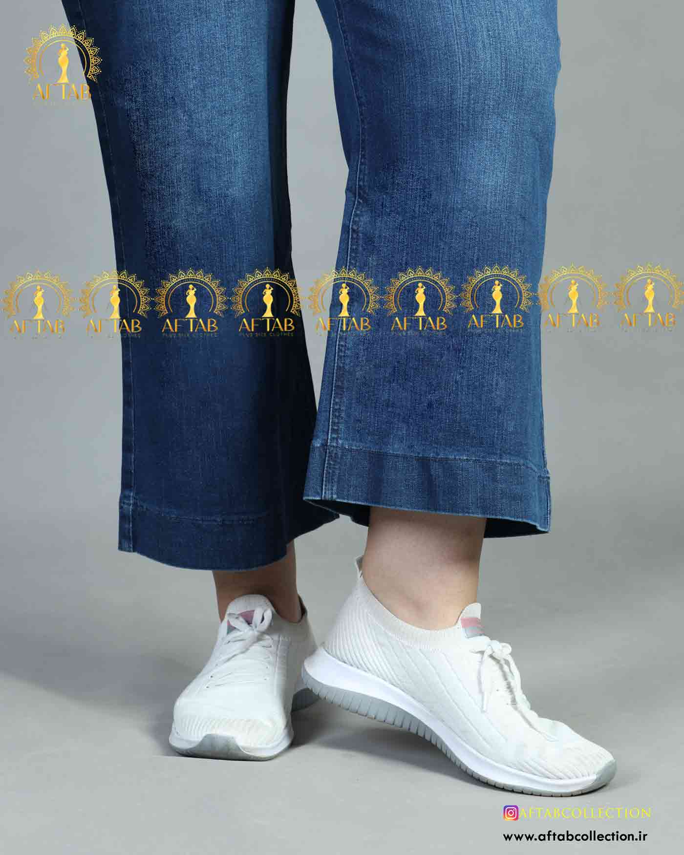 شلوار جین بگ پاکتی قد 90 سایز بزرگ3880 فروشگاه لباس سایز بزرگ زنانه آفتاب