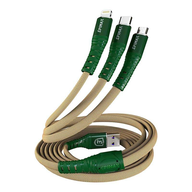 کابل تبدیل USB به microUSB / USB-C / لایتنینگ اپی مکس مدل EC - 24 طول 1.2متر | اردیکالا
