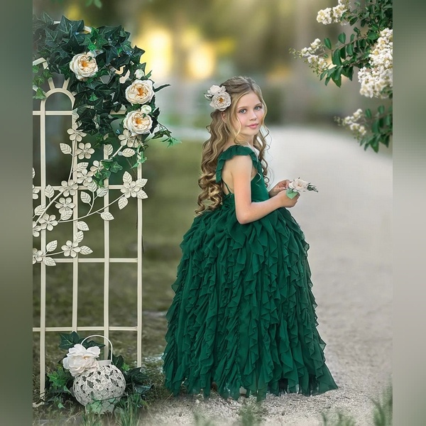 خرید و قیمت لباس پرنسسی با رنگ سبز خاص و پرطرفدار