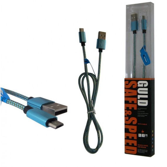 کابل Micro USB کنفی پک بلند GULD آبی