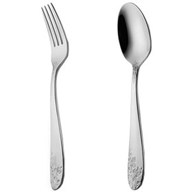 خرید و قیمت قاشق و چنگال غذاخوری 6 نفره ناب استیل طرح امپریال استیل براق (12پارچه) ا Nab-Steel Imperial Steel Table Spoons and Forks 12 Pieces | ترب