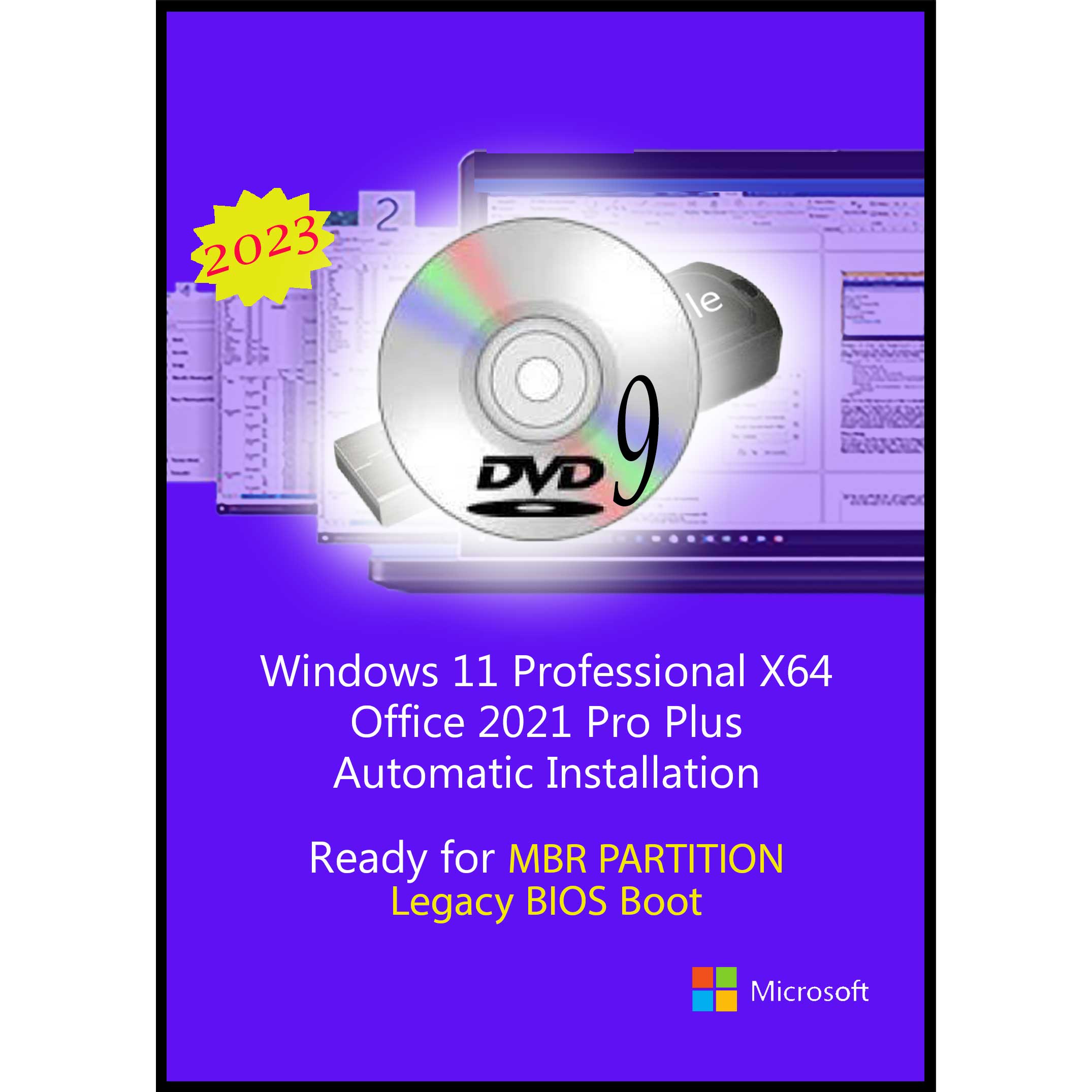 ✓ قیمت و مشخصات سیستم عامل Windows 11 Pro X64 2023 DVD9 Legacy Bios -Office 2021 Pro Plus نشر مایکروسافت - زیراکو ✓