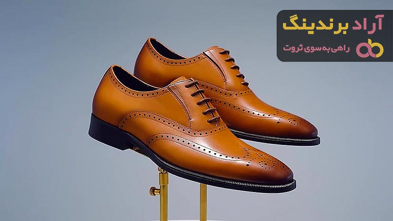 کفش چرم قهوه ای روشن مردانه | قیمت مناسب خرید عالی - آراد برندینگ