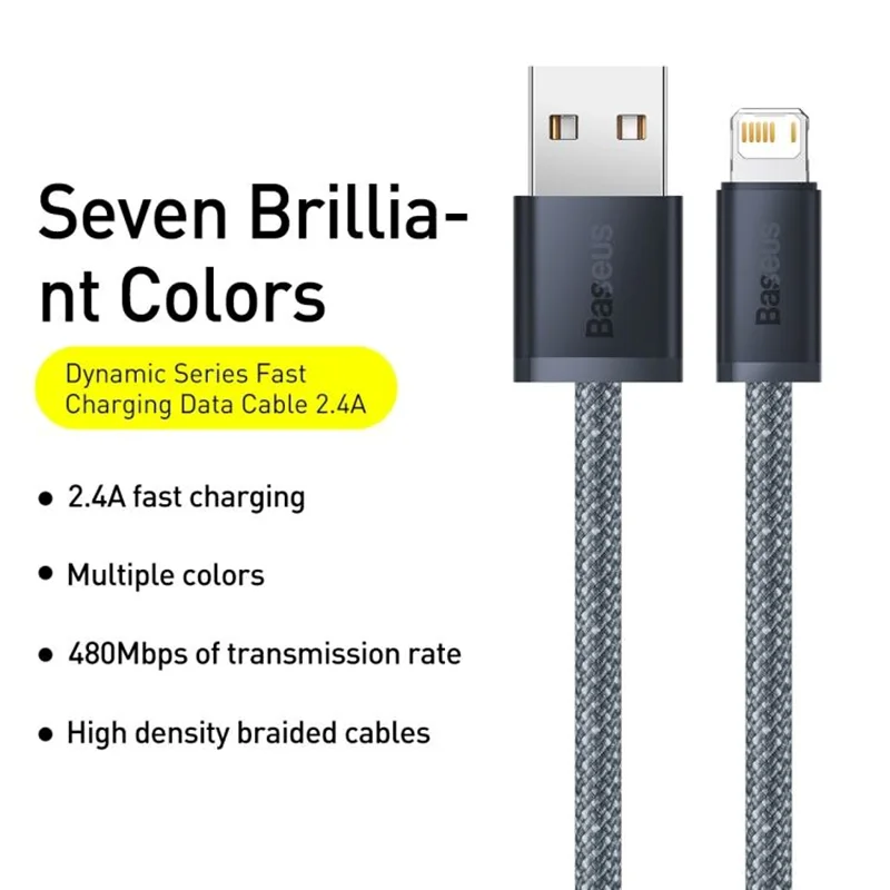 کابل تبدیل USB به لایتنینگ بیسوس مدل Dynamic Series طول 2 متر | بیسوس سنتر