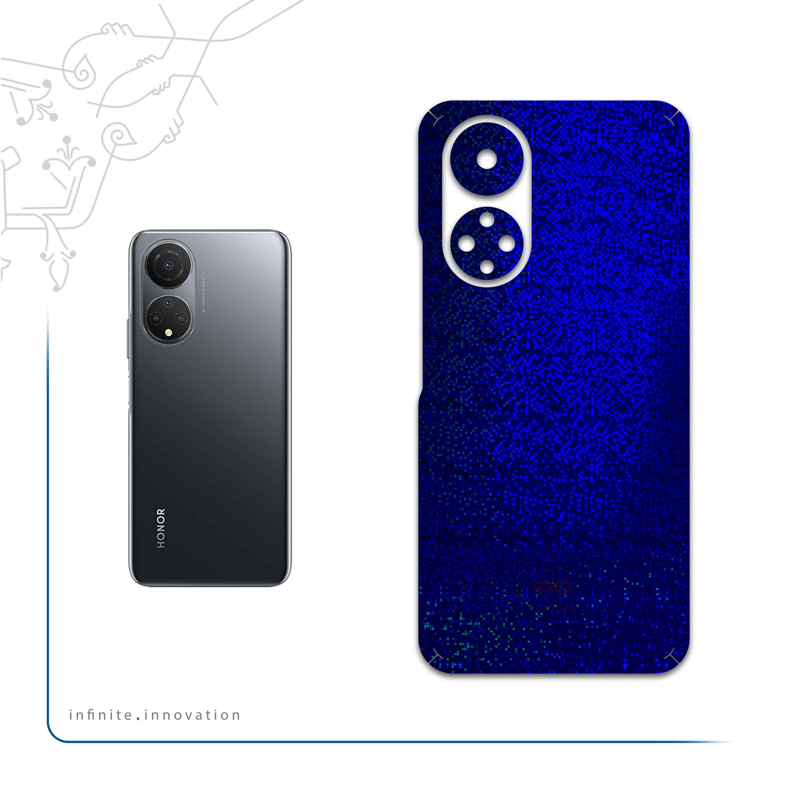 برچسب پوششی ماهوت مدل Blue-Holographic مناسب برای گوشی موبایل آنر X7