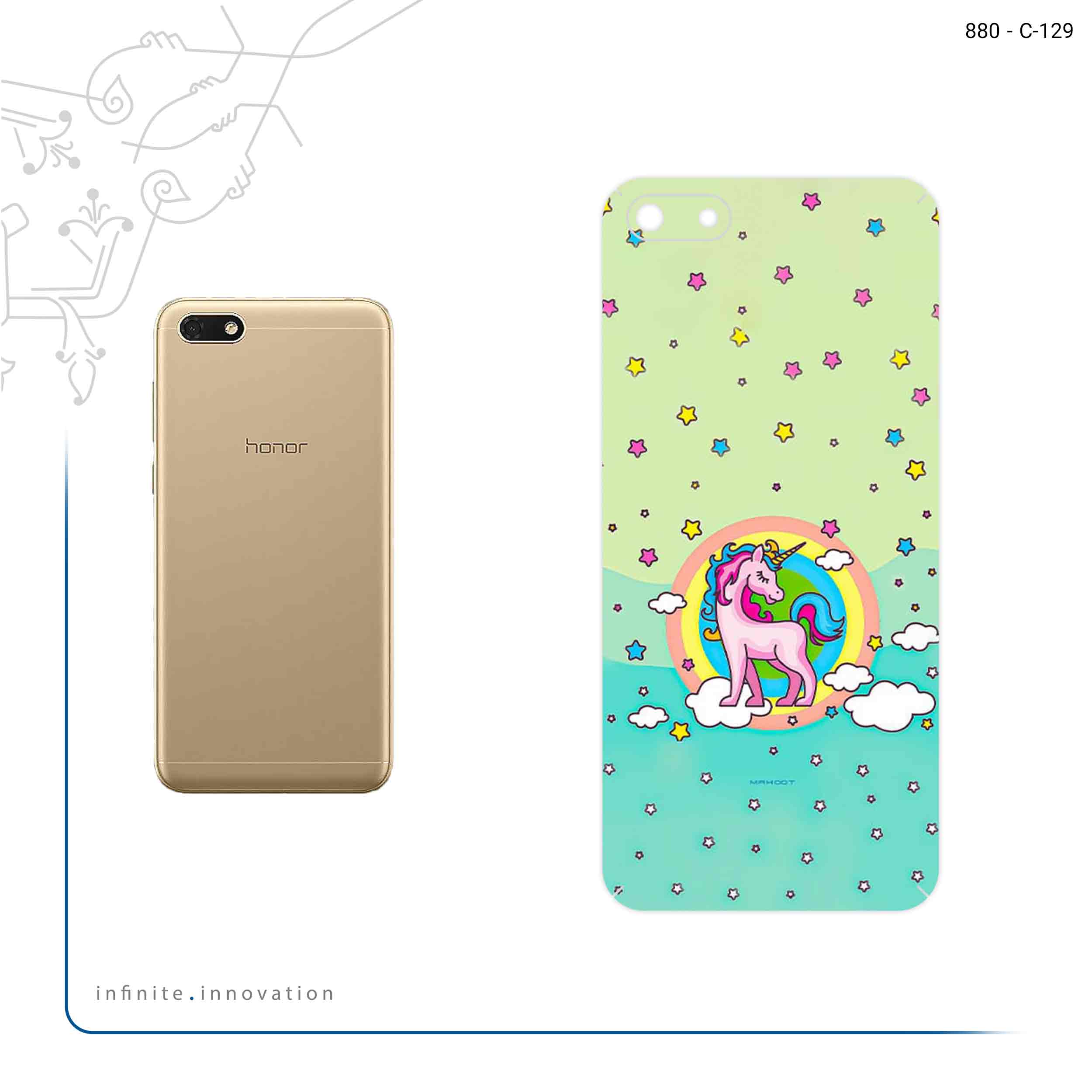 برچسب پوششی ماهوت مدل Rainbow unicorn adventure مناسب برای گوشی موبایل آنر7S - خرید کن