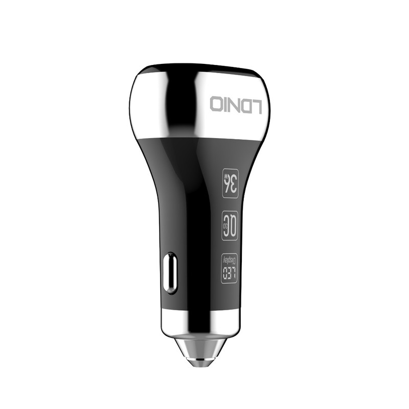 قیمت و خرید شارژر فندکی الدینیو مدل C2 به همراه کابل تبدیل USB به microUSB/لایتنینگ