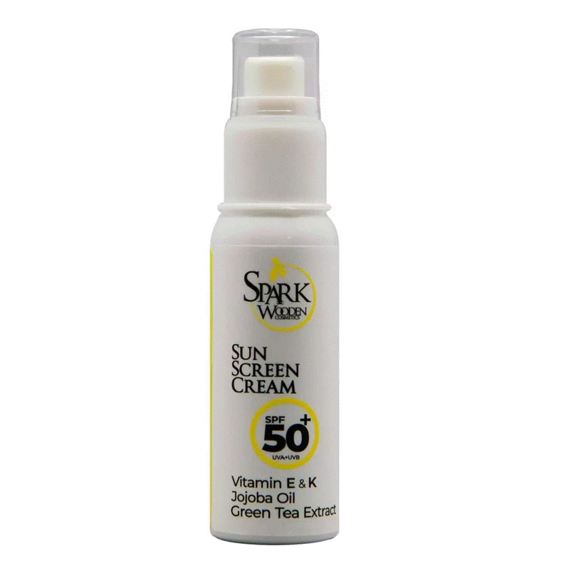 قیمت و خرید کرم ضد آفتاب بی رنگ اسپارک وودن مدل SPF50 مناسب انوع پوست حجم50 میلی لیتر