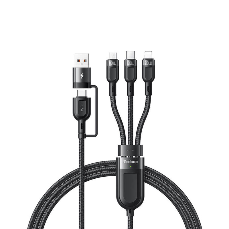 قیمت کابل تبدیل USB-C به لایتنینگ/USB-C/MicroUSB مک دودو مدل CA-880 6A طول1.2 متر مشخصات