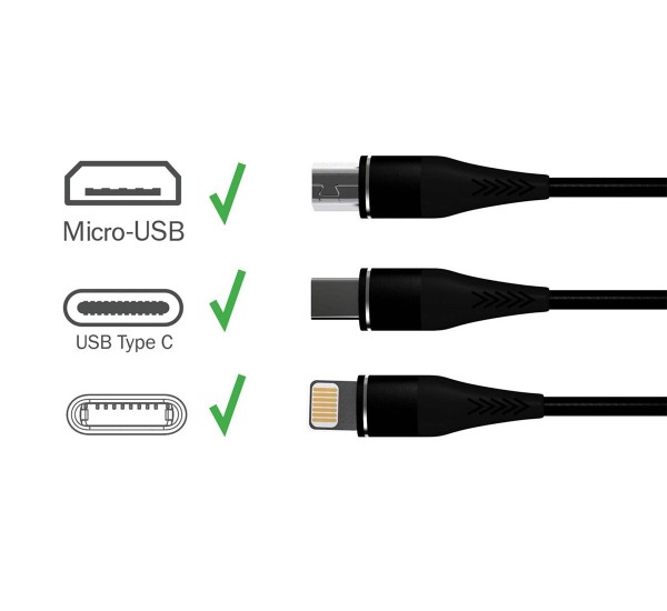 کابل تبدیل USB به لایتنینگ/USB-C/microUSB کلومن 1.2 متری KD-24 - آی تی بازار