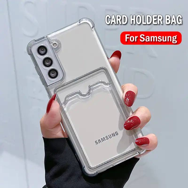 قاب بی رنگ ایربگ دار به همراه جاکارتی Samsung phone A13 4g-A20s-A21s-A20-A30 -
