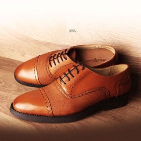 خرید و قیمت کفش چرم مردانه کفش مسعود تبریز مدل پیترو رنگ عسلی سایز 40 الی44 | ترب