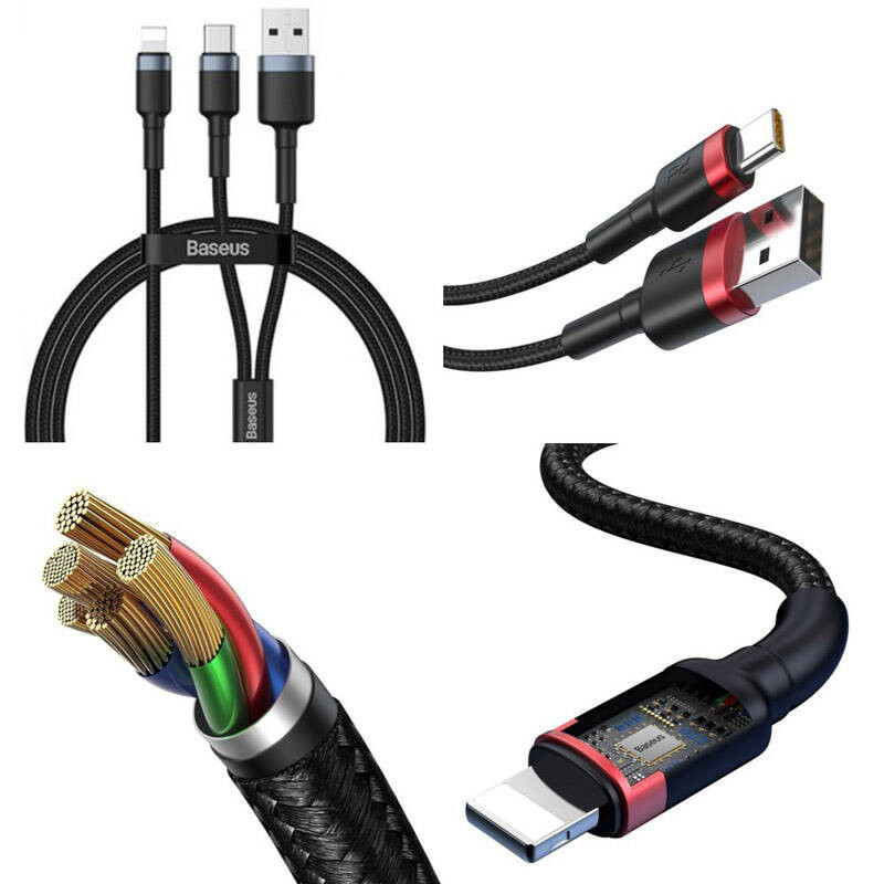 قیمت و خرید کابل تبدیل USB-C/USB به لایتنینگ باسئوس مدل CATKLF-EL طول 1.2متر