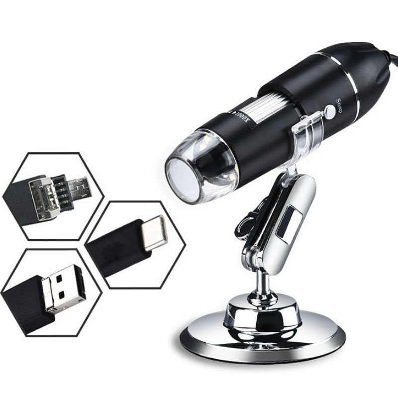 میکروسکوپ دیجیتال مدل 3USB-1600X با سه خروجی USB، USB-C،micro USB | ➀ آتیکالا مارکت ➀