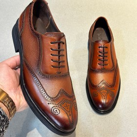 خرید و قیمت کفش رسمی مردانه مدل چرم طبیعی کد 00139t.k رنگ عسلی - 43 ا mansluxury leather shoes code 00139t.k honey color | ترب